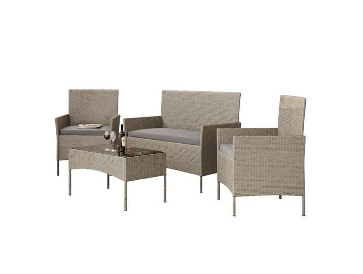 DINING LOUNGESET PERGOLA Rattan Gartenmöbelset
