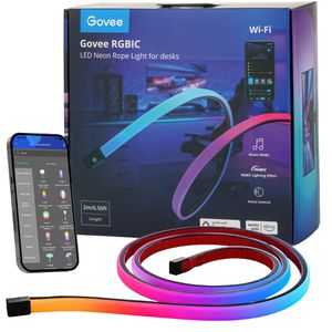 Govee Lichtschlauch Neon Rope Light, LED, weiß + farbig, für innen, 230 V, App-fähig, dimmbar, 2 m