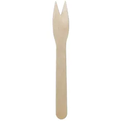 MONOUSO - Mini-Snack-Gabel aus Naturholz 12cm (100 Stück)