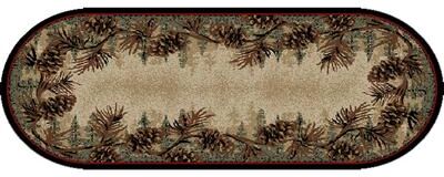 American Destination Mount Le Conte Pine Cone Lodge Rustic Area Rug