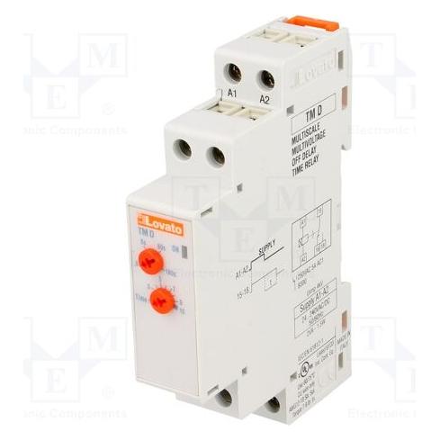 Lovato Zeitrelais 1P ansprechverzögert 0,06 - 180s 5A 24 - 240V (TM D) (37326175)