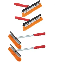 Novaliv 2X Scheibenabzieher Auto 21 cm Holzgriff 16 cm + Metall-Kunststoffgriff 31 Abziehlippe und Gummischwamm Auto Abzieher Autoscheibe