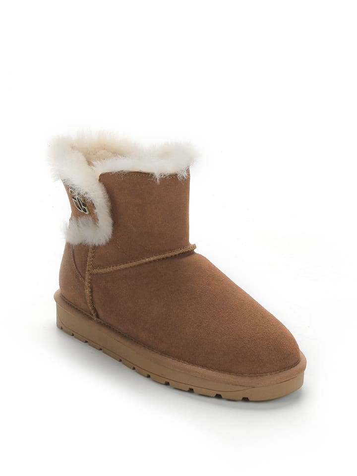 Gooce Leder-Winterboots "Gabriela" in Hellbraun - 41