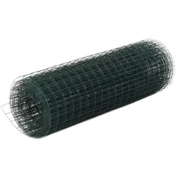 vidaXL Drahtzaun Stahl mit PVC-Beschichtung 25x0,5 m Grün