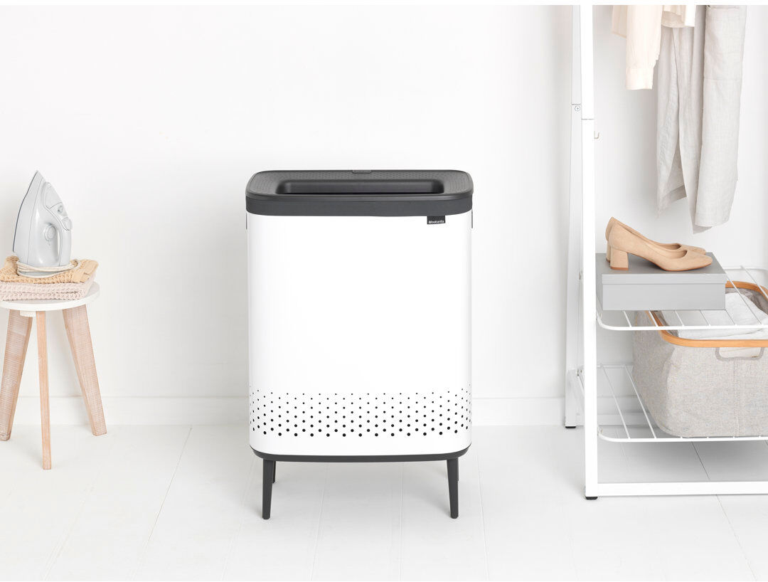 Brabantia Bo Hi 2 x 45 Litre Laundry Bin White
