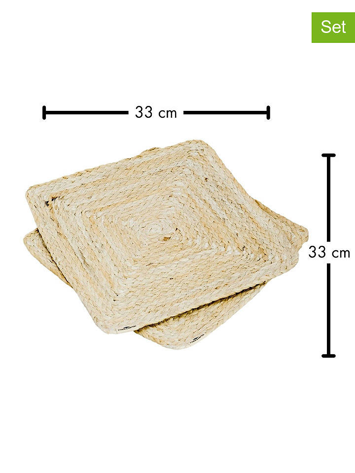 FYNCH-HATTON 4er-Set: Tischsets "Utamu" in Beige - (L)33 x (B)33 cm - onesize