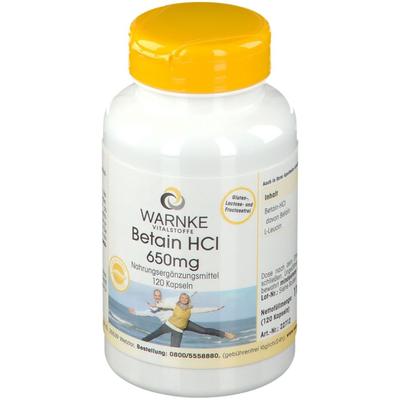 Betain HCL 650 mg Kapseln 120 St