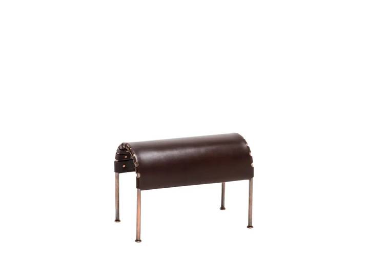 Källemo Pouf Bruno Brun cigare-piètement cuivré