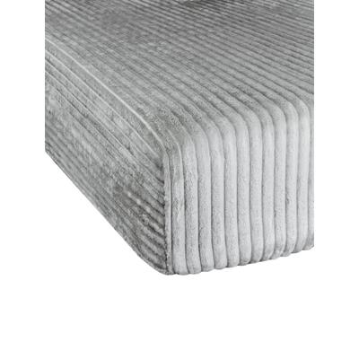 Bettlaken ASPERO "Spannbettlaken aus Streifen-Flanell Parana", grau (hellgrau), B:200cm, Bettlaken, Bettlaken