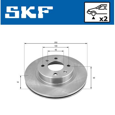 SKF Bremsscheibe vkbd80397v2 252mm 18mm für KIA HYUNDAI