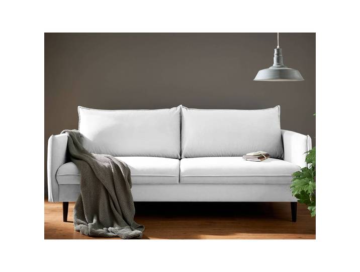 Sofa Palawan 3-Sitzer Weiß Microfaser Jada 199 x 86 x 91cm Skandi