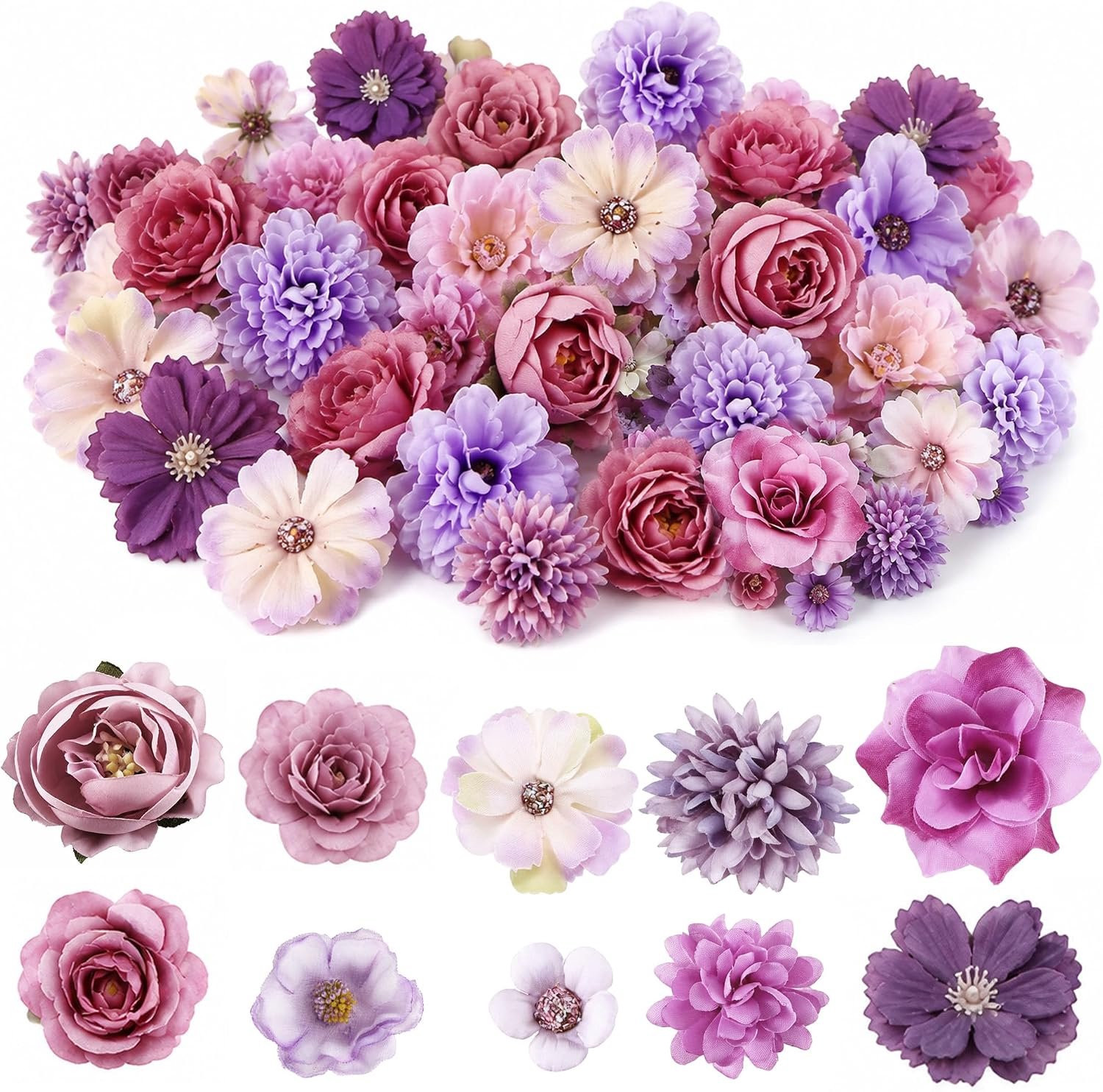 Homevero Kunstbloemen 50 stuks - Realistische zijden bloemen voor decoratie