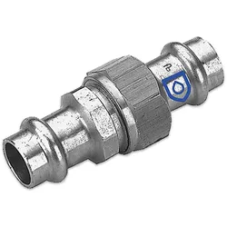 Edelstahl Pressfittings Doppelverschraubung, Kontur V (Ausführung: 35 mm)