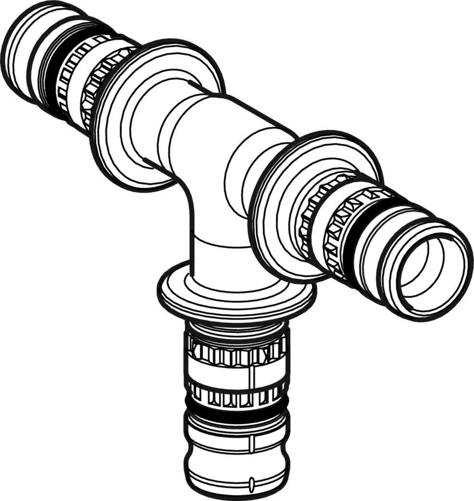 Geberit GE Mepla T-stuk gelijk PVDF diameter 63 mm
