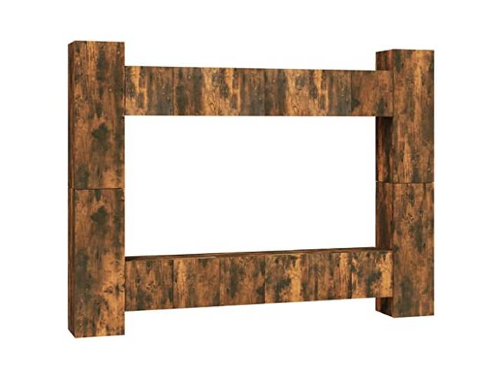 GKHPYURE TV-Möbel-Set 10 Stück Eiche Rauchholz mehrschichtig Wandhängendes Design, großer Stauraum, 6 Einheiten 60 x 30 x 30 cm, 4 Einheiten 30,5 x 30 x 90 cm