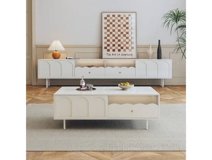 Meuble TV de salon en bois avec cheminée électrique, table TV de luxe pour la maison, mobilier de salon