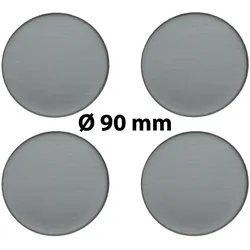 4 x Ø 90 mm Polymere Aufkleber / Metall-Optik / Nabenkappen, Felgendeckel