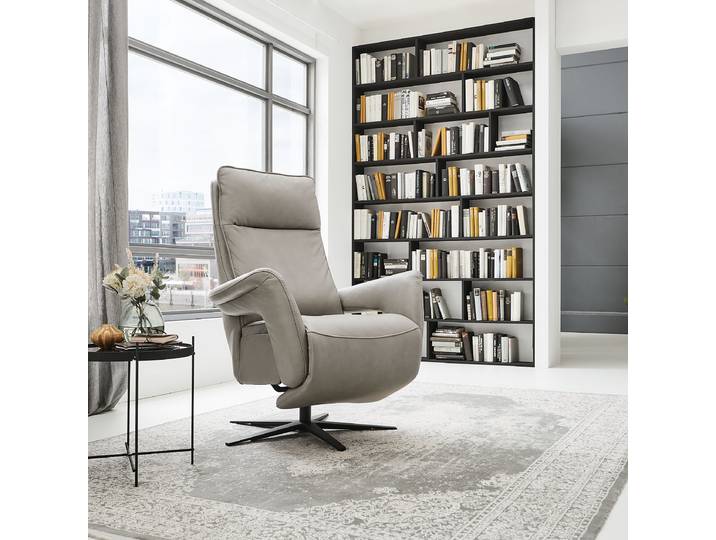 Relaxsessel MUR Grau Bezug: Pigmentiertes Leder Gestell: Stahl, pulverbeschichtet 83 x 112 x 87cm