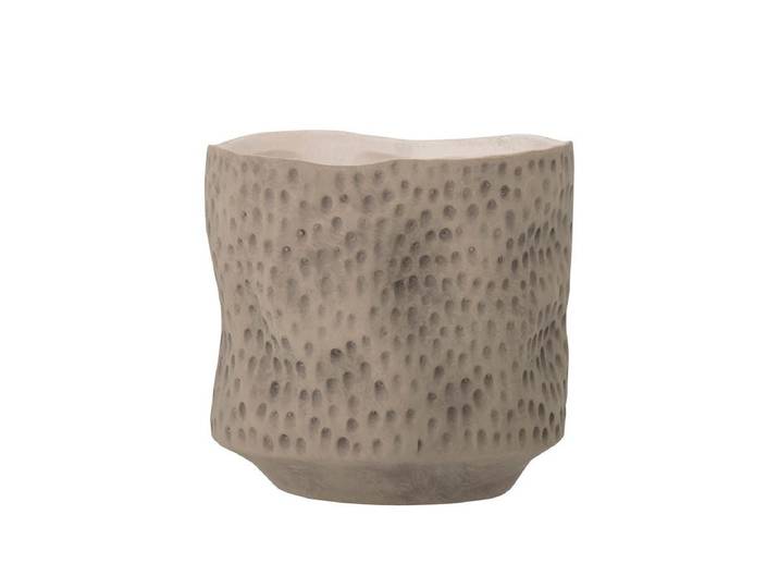 Blumentopf Karsen – Rustikales Steingutdesign in warmem Braun - Braun - Luxusbetten24