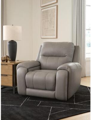 Signature Design by Ashley Nightfall Mania Ash Power Recliner with Audio Seating