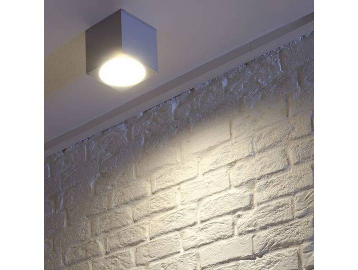 SLV Big Theo Außendeckenleuchte, grau Theo, dimmbar, alu / grau / zink, Aluminium, Modern, Deckenlampe