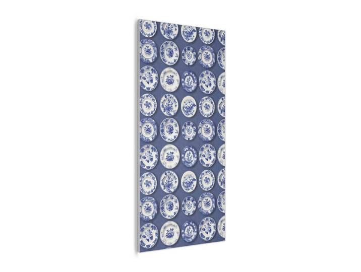 MuchoWow Gemälde Teller - Floral - Blau, Fotodruck (1 St), Akustikpaneele PET-Filz, Akustikbild, Schalldämmung, Deko 90x140 cm