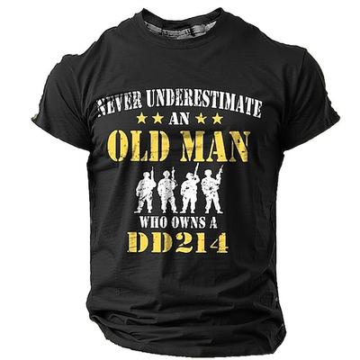 Herren Veteran Grafik T-Shirt Nie unterschätzen Sie einen alten Mann der einen DD214 besitzt Kurzarm