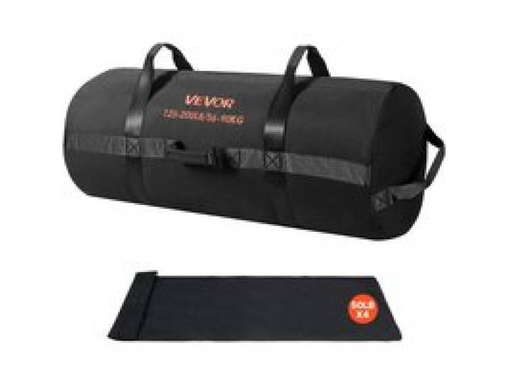 VEVOR Workout-Sandsack, strapazierfähige Powerbags Sandsack-Trainingstasche mit Griffen, einstellbar 56-90 kg für Fitness-Krafttraining, Cross-Training, Fitnessstudio-Übungen, Schwarz (ungefüllt)