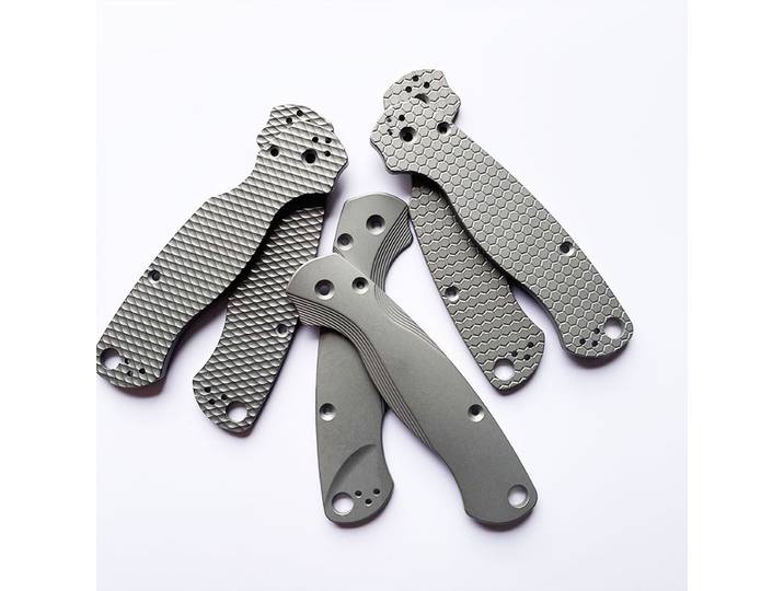 1 paire de balances de manche de couteau en alliage de titane pour couteaux pliants Spyderco C81 Para 2