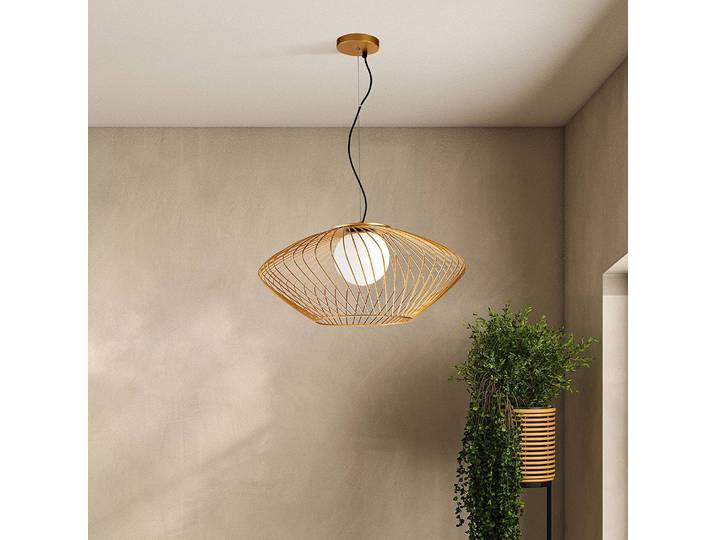 Suspension Plec Ø 52cm Doré Verre dépoli / Métal mixte E27