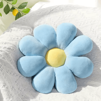 Inspire Picks Sunflower Plush Cushion Cute Daisy Floor Pillow & Seat Mat blue