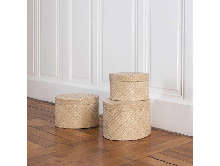 Set de 3 boîtes ovales en pandan Wayan