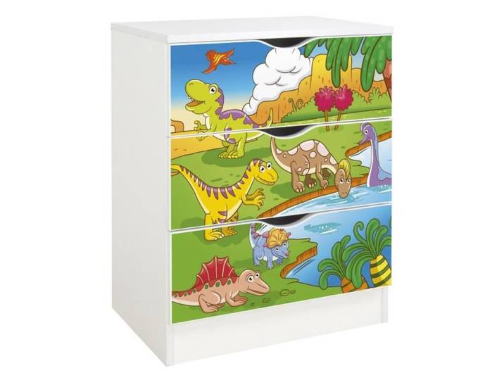 Commode blanche avec les tiroirs 246238D Roma /motif Dino