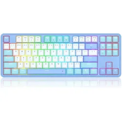 Redragon K707WBB-RGB StarBlade (US, Kabelgebunden), Tastatur, Blau, Weiss