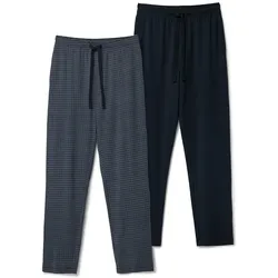 Tchibo - 2 Pyjamahosen - Herren - Gr. S - dunkelblau/kariert