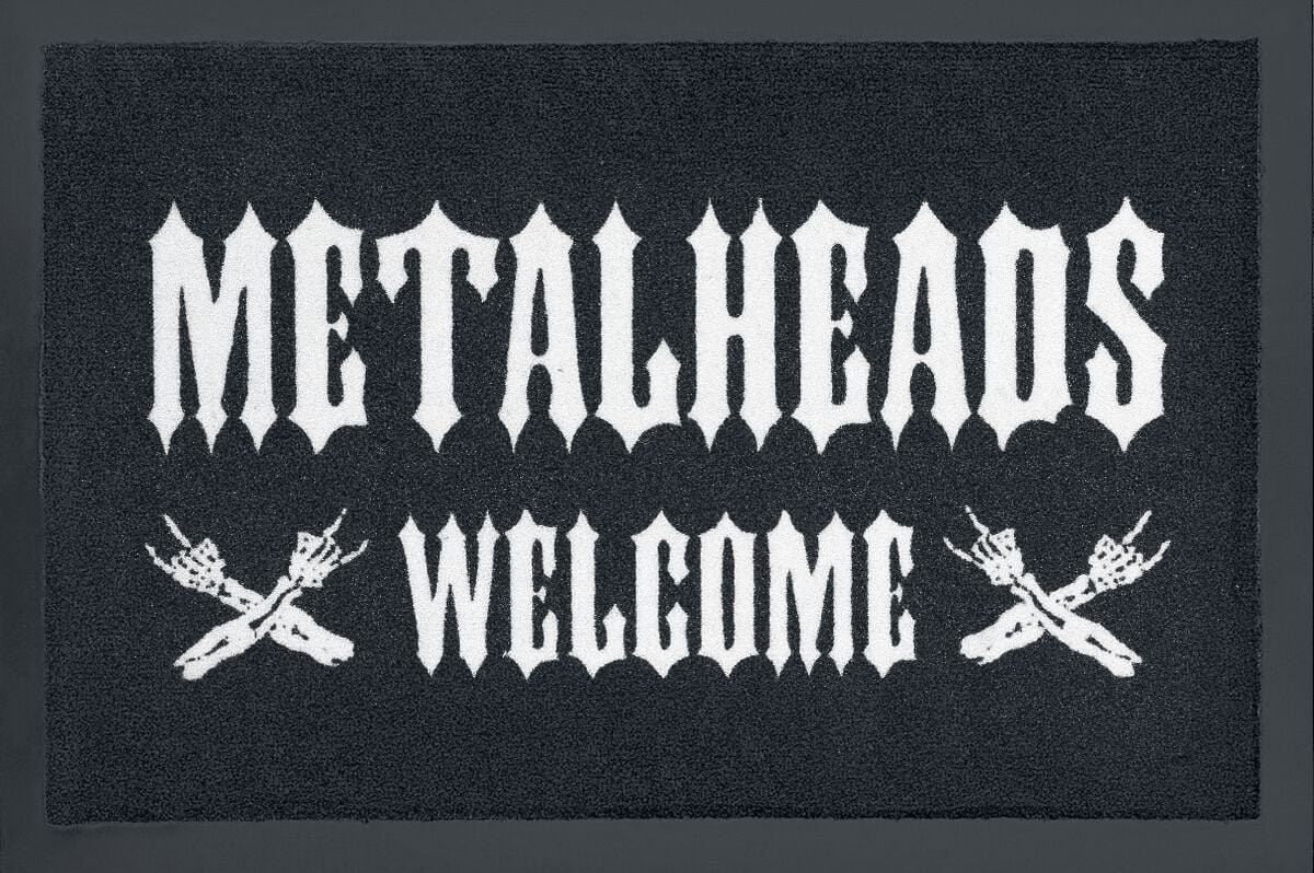 Metalheads Welcome Unisex Deurmat - Zwart