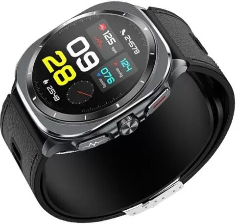 INF Intelligente Uhr mit Blutdruckmessung, EKG und AMOLED-Display Schwarz