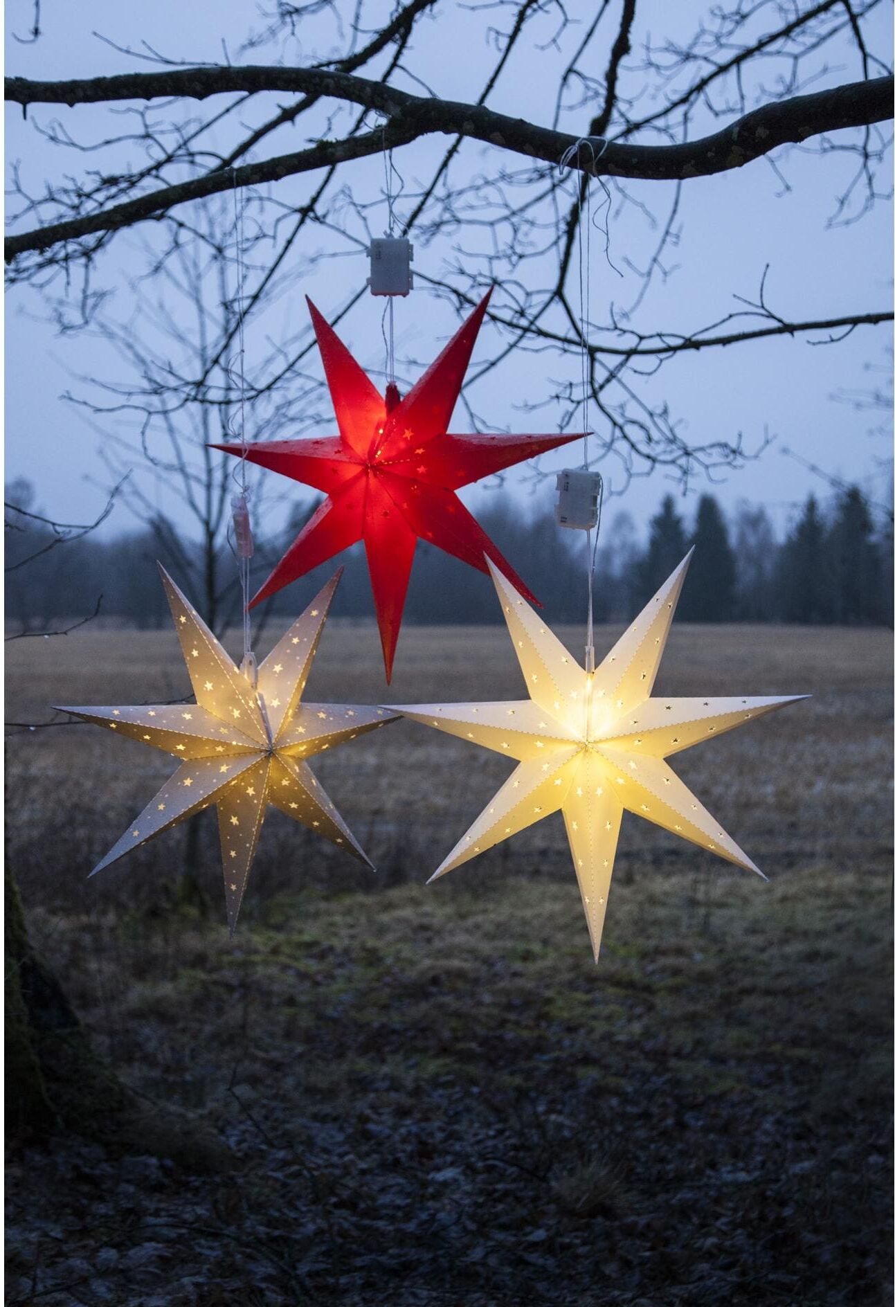 Dekolicht "Trading Hänger Alice Stern 60", rot, Ø:60cm, PARFORCE TRADITIONAL HUNTING, Leuchten, Dekolicht rot Ø 60cm