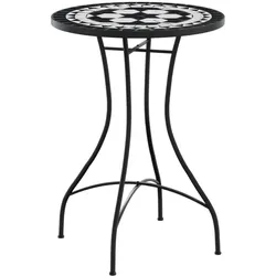 vidaXL Mosaik-Bistrotisch Schwarz und Weiß Ø50x70 cm Keramik
