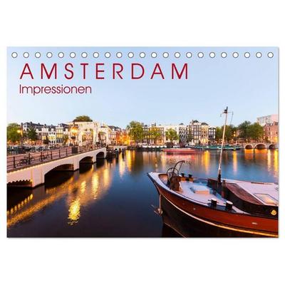 AMSTERDAM Impressionen (Tischkalender 2027 DIN A5 quer), CALVENDO Monatskalender