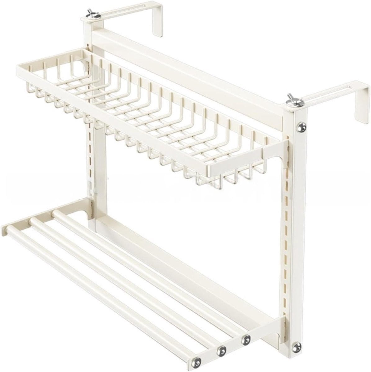 Wit Radiator Droogrek met Kledingplank - 3x20x60 cm