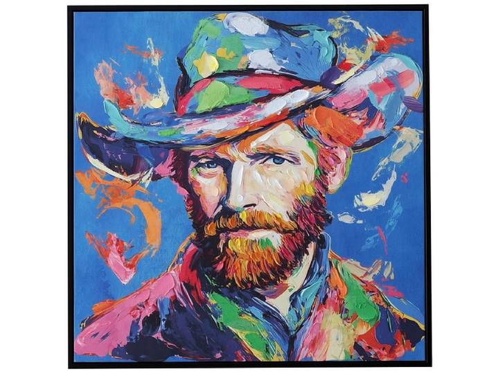 Bedruckte und handbemalte Leinwand VINCENT 1 Stück mehrfarbig 62.5x62.5x3.5cm