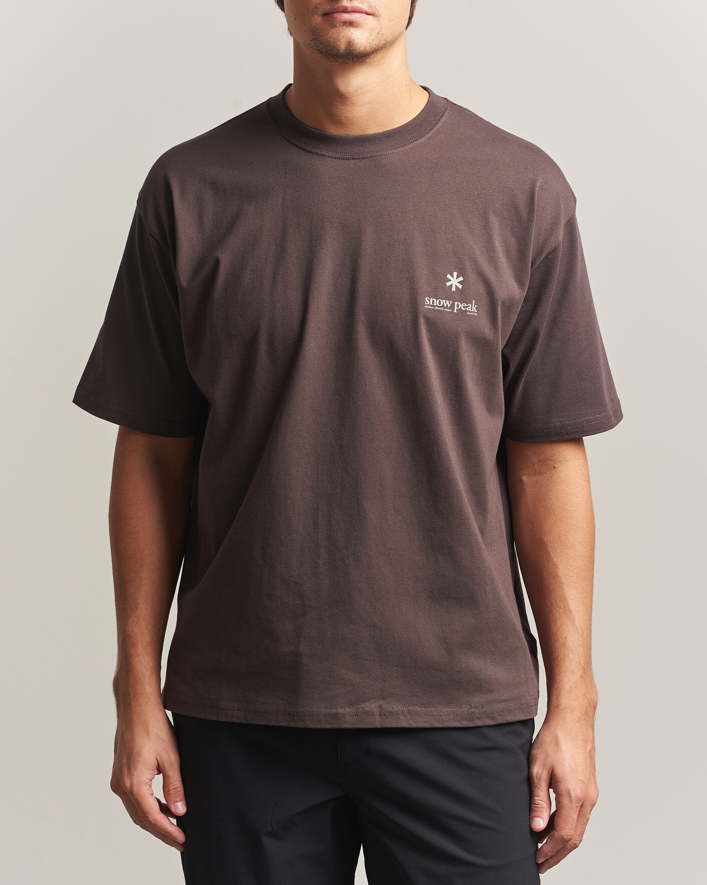 Snow Peak Soft Cotton Relaxed Logo T-Shirt Brown men M Brun