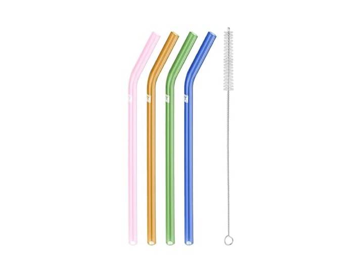 ZWILLING Sorrento Glasstrohhalme, 4 Stück, 23 cm, Borosilikatglas
