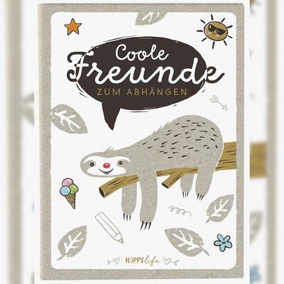 Goldbuch 43580 Freundebuch Happylife Faultier - 88 illustrierte Seiten, 15 x 21 cm