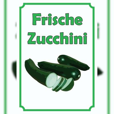 HB-Druck Frische Zucchini Schild Hochkant A1 (594x841mm)