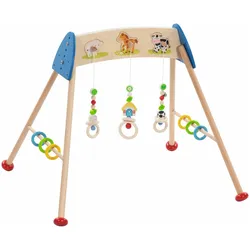 Goki, Krabbeldecke + Spielbogen, Baby-Fit Tierstimmen Bauernhof, Greif- und Spieltrainer