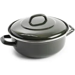 Dagelijkse Kost Kost Emaille Braadpan - 24 cm - Olijfgroen, Pfanne + Kochtopf, Grün