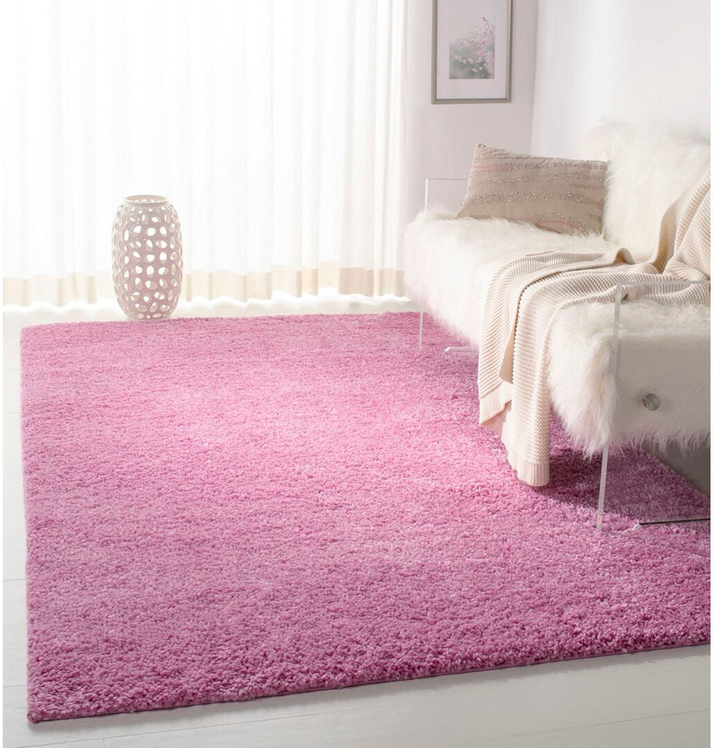 Brayden Studio Farzana Shag Pink Rectangle 200 x 290cm