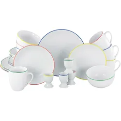 Kombiservice Luna Color Weiß/Multicolor, 24-teilig